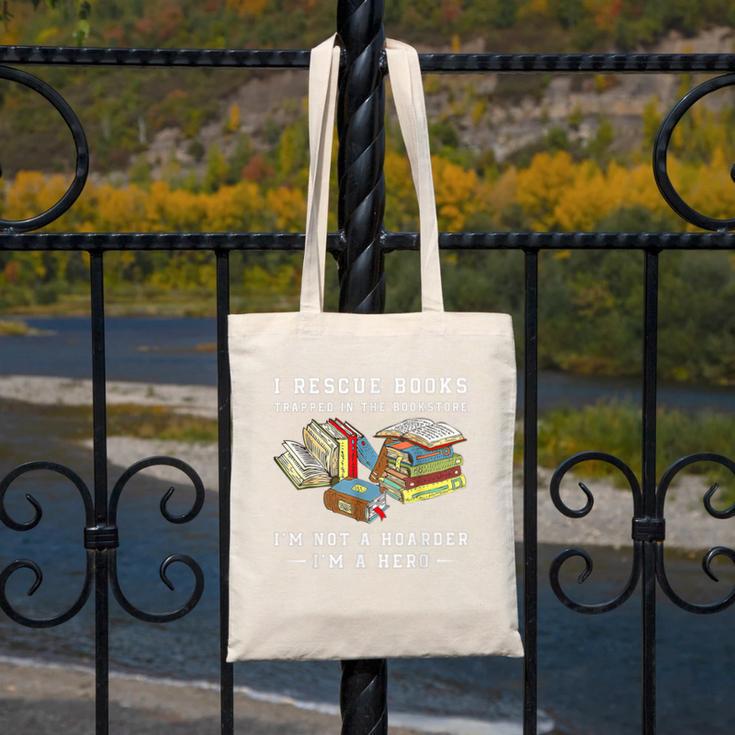 I Rescue Book Trapped In The Bookstore I'm Not A Hoarder Premium Tri-Blend Canvas Tote Bag