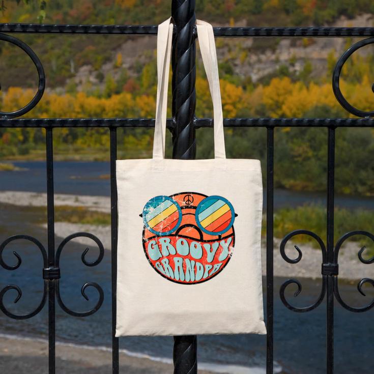 Retro 1970's Groovy Grandpa 70s Aesthetic Nostalgia Canvas Tote Bag