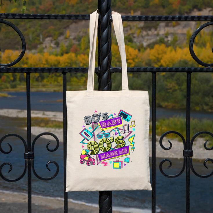 Retro 1980s 80's Baby 1990s 90's Made Me Vaporwave Nostalgia Canvas Tote Bag Retro 1980s 80's Baby 1990s 90's Made Me Vaporwave Nostalgia Canvas Tote Bag