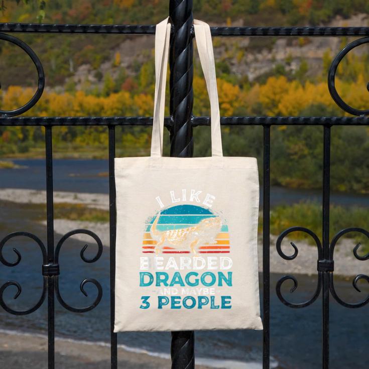 Retro Bearded Dragon Introvert For Lizard Lovers Canvas Tote Bag