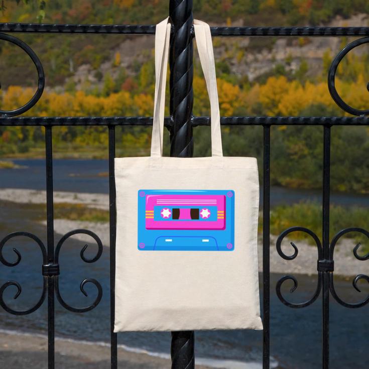 Retro Cassette Tape Tee 90s Nostalgia Aesthetic Canvas Tote Bag Retro Cassette Tape Tee 90s Nostalgia Aesthetic Canvas Tote Bag