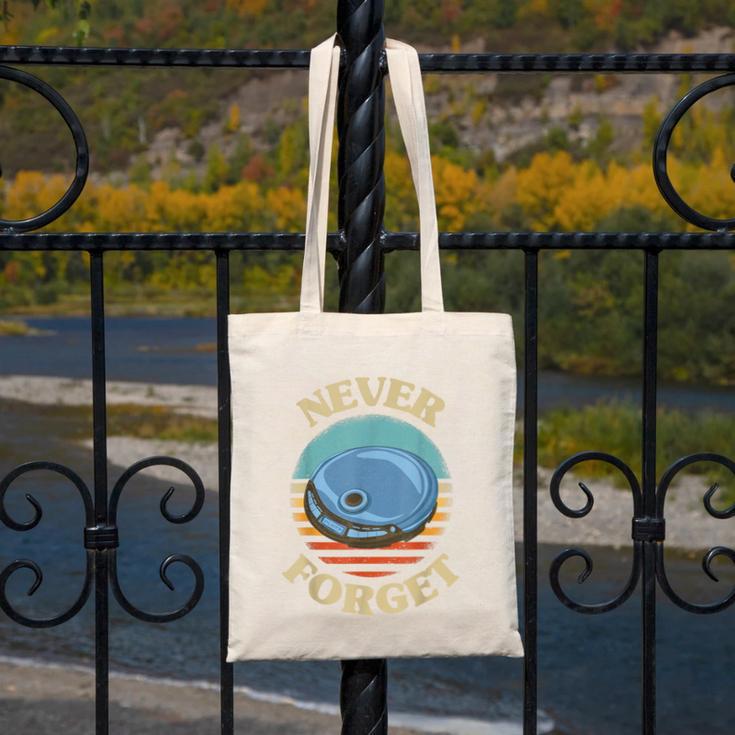 Retro CD Player Never Forget Nostalgia Vintage Canvas Tote Bag