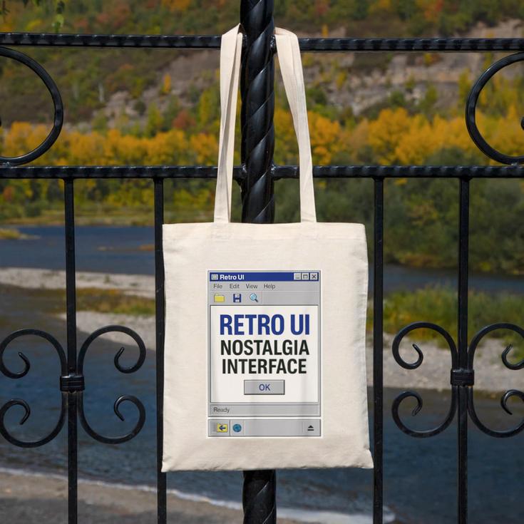 Retro Computer Dialog Box 90s Desktop Interface Nostalgia Canvas Tote Bag Retro Computer Dialog Box 90s Desktop Interface Nostalgia Canvas Tote Bag