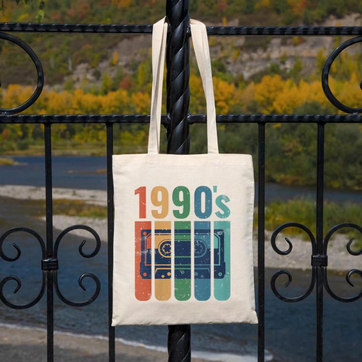 Retro Nineties Style Audio Tape Nostalgia Year 1990 Canvas Tote Bag