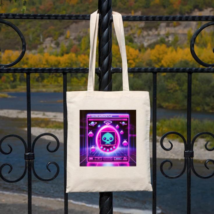 Retro Nostalgia Vaporwave- Error 404 Canvas Tote Bag