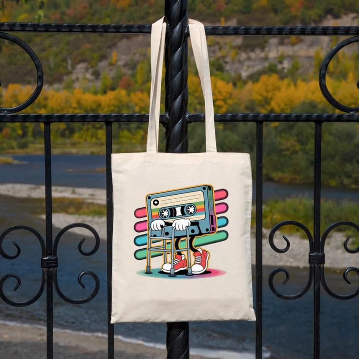 Retro Old Cassette Tape Cartoon With Walker Nostalgia Premium Tri-Blend Canvas Tote Bag
