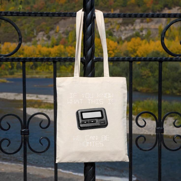 Retro Pager 90s Nostalgia Canvas Tote Bag
