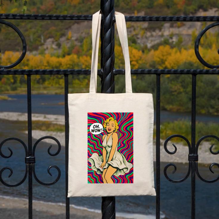 Retro Pop Art Vintage Style Blonde Psychedelic 50s Nostalgia Canvas Tote Bag