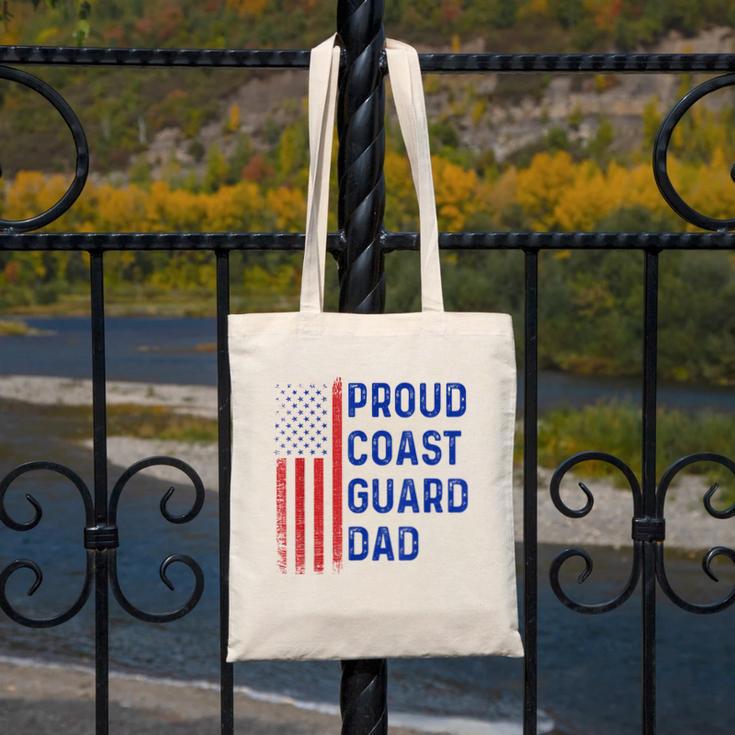 Retro Proud Coast Guard Dad Graduation Dad Usa Flag Outfit Canvas Tote Bag