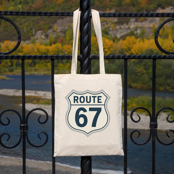 Retro Route 67 Highway Sign Vintage Road Nostalgia Premium Tri-Blend Canvas Tote Bag Retro Route 67 Highway Sign Vintage Road Nostalgia Premium Tri-Blend Canvas Tote Bag