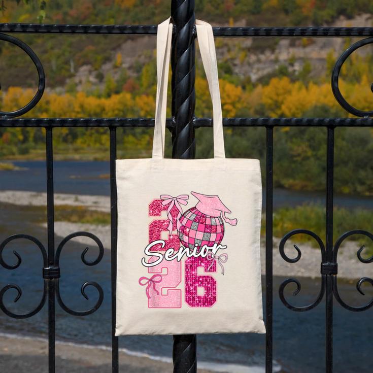 Retro Senior 2026 Coquette Bow Graduation Class Of 2026 Canvas Tote Bag