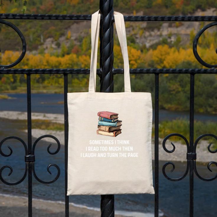 Retro Sometimes I Think I Read Too Much For Book Lover Canvas Tote Bag