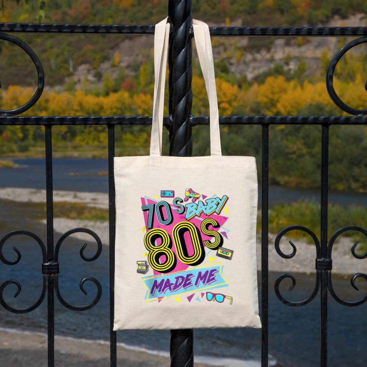 Retro Vintage 70's Baby 80's Made Me Nostalgia Classic Canvas Tote Bag