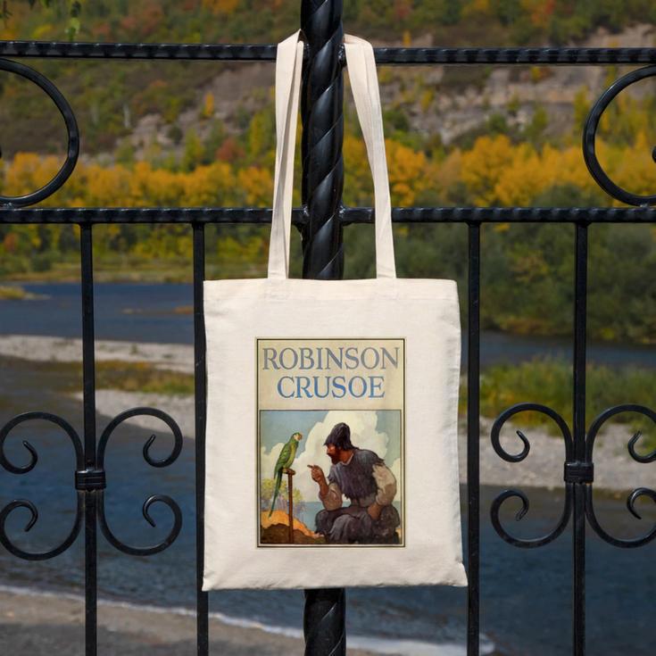 Robinson Crusoe Book Cover 1920 Canvas Tote Bag