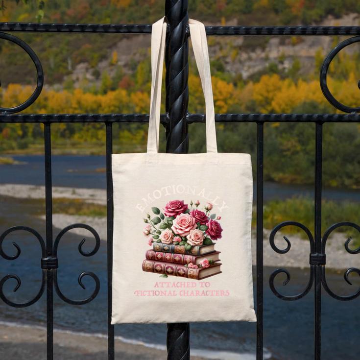 Romance Book Women Emotionally Attached Fictional Characters Canvas Tote Bag
