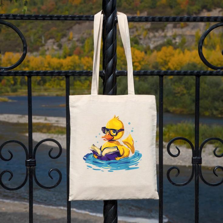 Rubber Duck Reading Book Swim Rubber Duckling Rubber Duckie Canvas Tote Bag Rubber Duck Reading Book Swim Rubber Duckling Rubber Duckie Canvas Tote Bag
