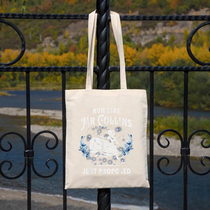 Run Like Mr Collins Just Proposed Books And Running Canvas Tote Bag