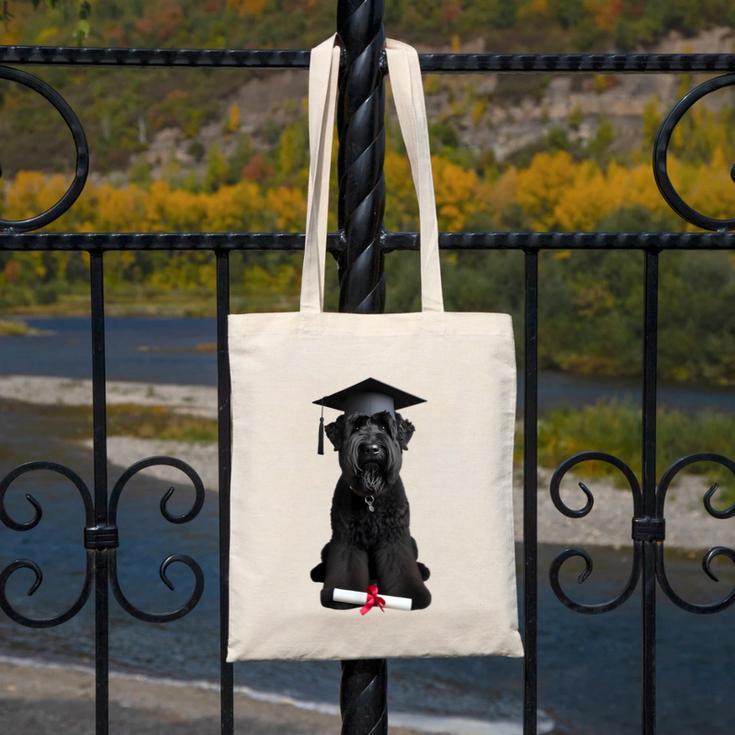Russian Terrier Dog Graduation Cap Graduate Owner Grad Canvas Tote Bag