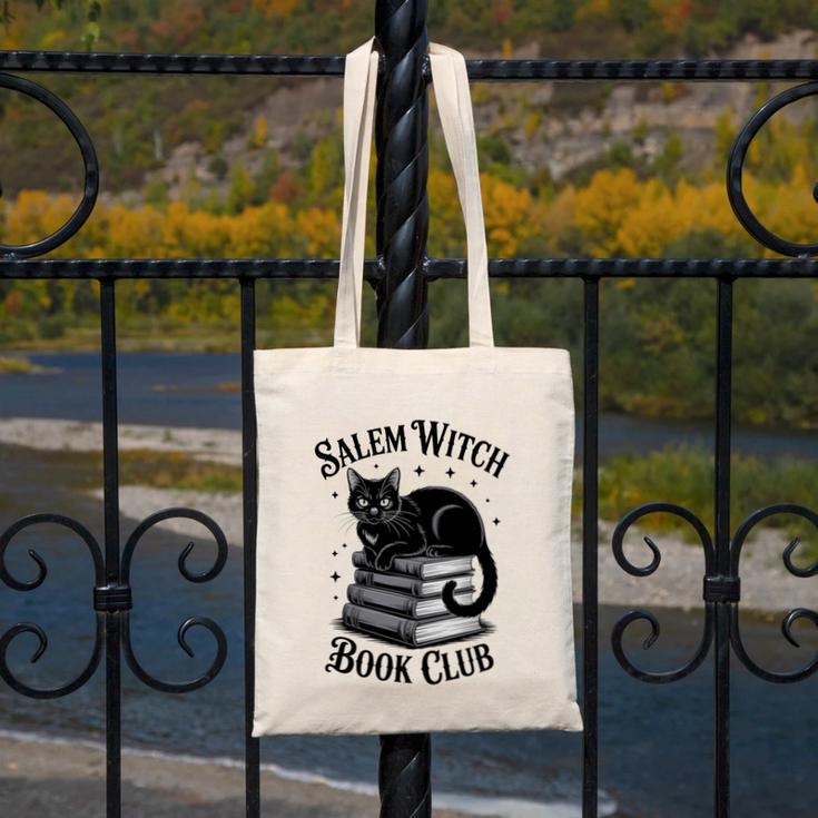Salem Witch Book Club Bookish Halloween Cat Women Canvas Tote Bag Salem Witch Book Club Bookish Halloween Cat Women Canvas Tote Bag