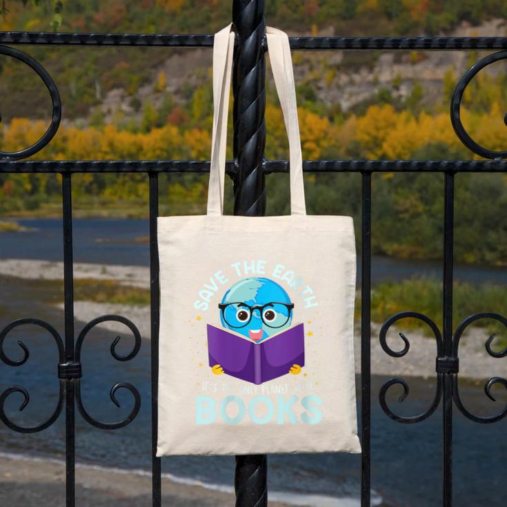 Save Earth It´s Only Planet With Books Reader Earth Day Canvas Tote Bag