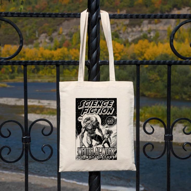 Science Fiction Writer At Work Vintage Book Cover Canvas Tote Bag