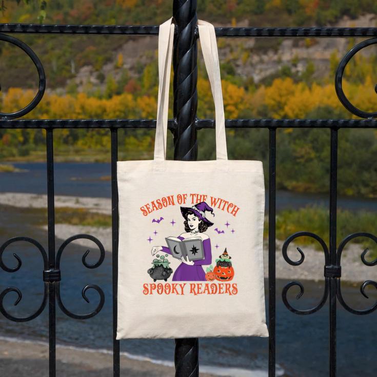 Season Of The Witch Spooky Readers Spell Book Hallowen Canvas Tote Bag