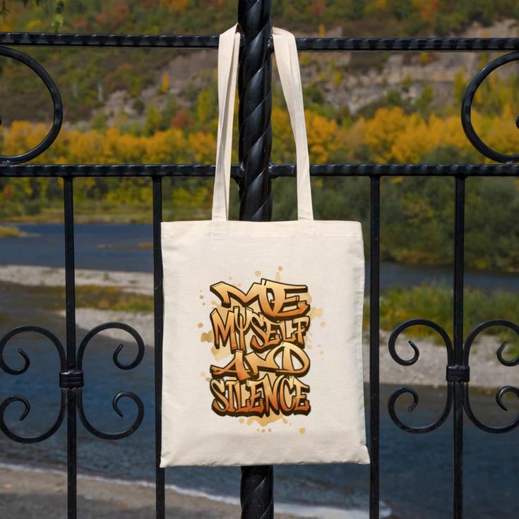 Self Care Introvert Relaxation Me Myself And Silence Retro Canvas Tote Bag Self Care Introvert Relaxation Me Myself And Silence Retro Canvas Tote Bag