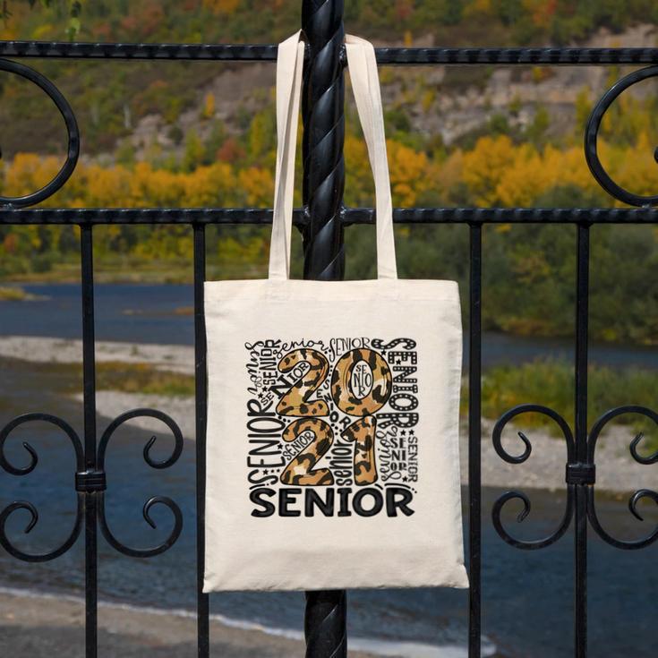 Senior 2021 Grad Class Of 2021 Graduation Leopard Cheetah Canvas Tote Bag