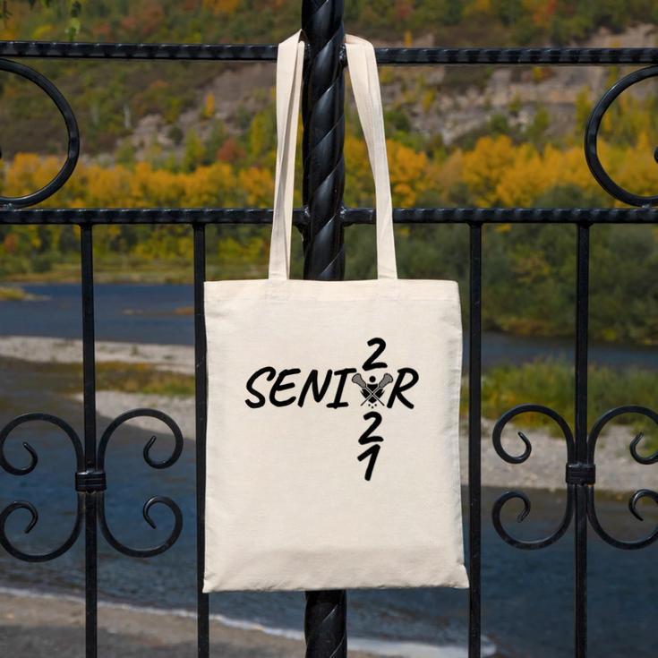 Senior 2021 Lacrosse Sticks And Ball Graduation Canvas Tote Bag