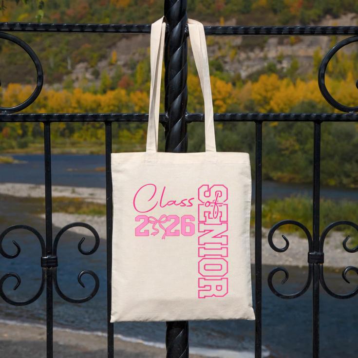 Senior 2026 Class Of 2026 Coquette Bow Graduation 2026 Canvas Tote Bag