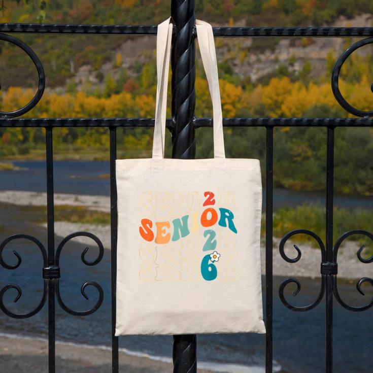 Senior 2026 Class Of 2026 Retro Groovy Graduation Grad Women Canvas Tote Bag