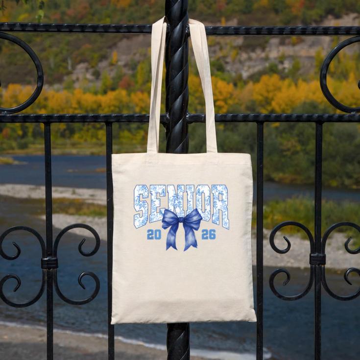 Senior 2026 Class Of 2026 Toile Coquette Bow Graduation 2026 Canvas Tote Bag