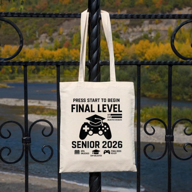 Senior 2026 Final Level Gamer Graduation 2026 Canvas Tote Bag