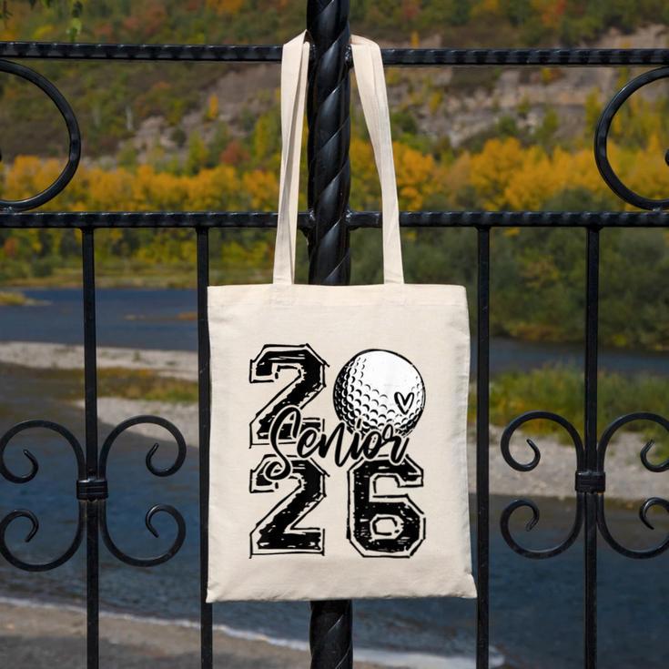 Senior 2026 Golf Player Heart Graduation Girls Teens Canvas Tote Bag