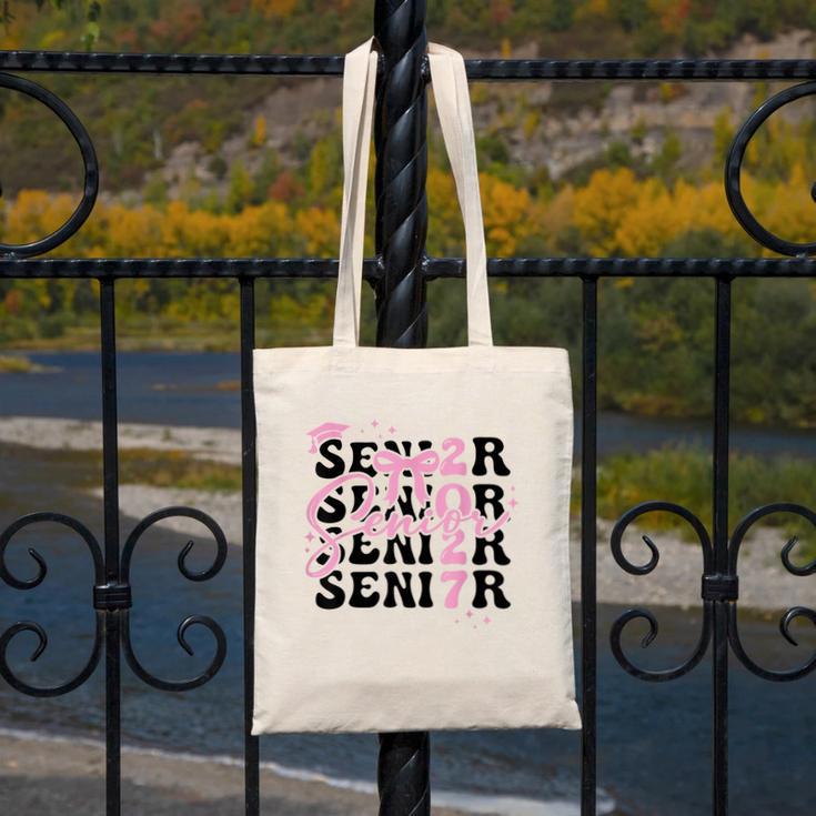 Senior 2027 Class Of 2027 Coquette Pink Bow Graduation 2027 Canvas Tote Bag