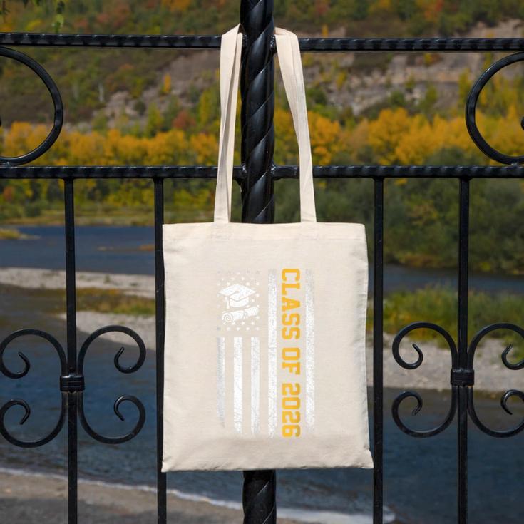 Senior 26 Class Of 2026 American Flag Graduation 2026 Canvas Tote Bag