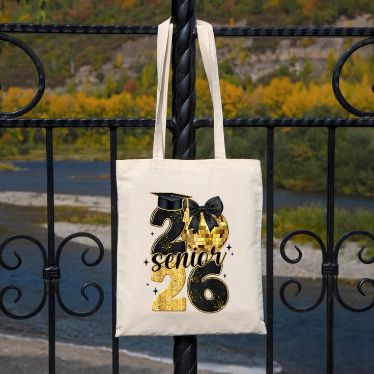 Senior Class Of 2026 Senior Girl Graduation Cap Coquette Bow Canvas Tote Bag