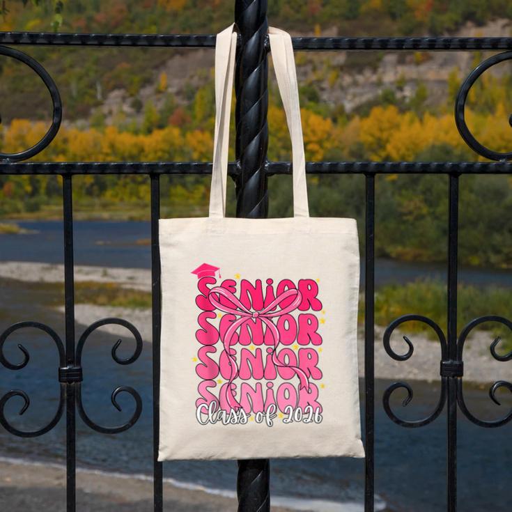 Senior Class Of 2026 Pink Coquette Bow Graduation 2026 Canvas Tote Bag
