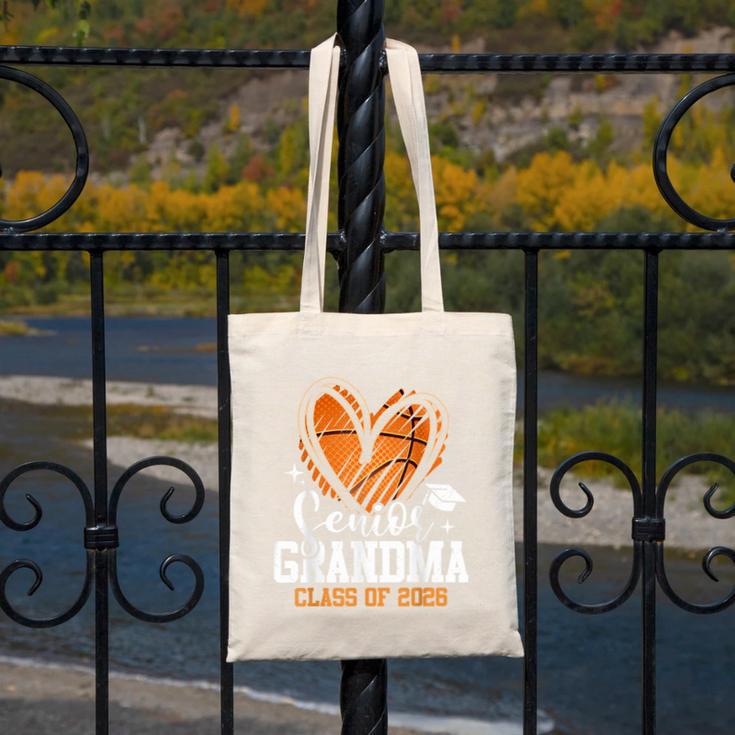 Senior Grandma Class Of 2026 Basketball Graduation Heart Canvas Tote Bag