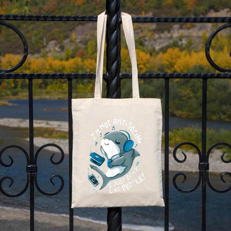Shark Don’t Like People Antisocial Introvert Canvas Tote Bag