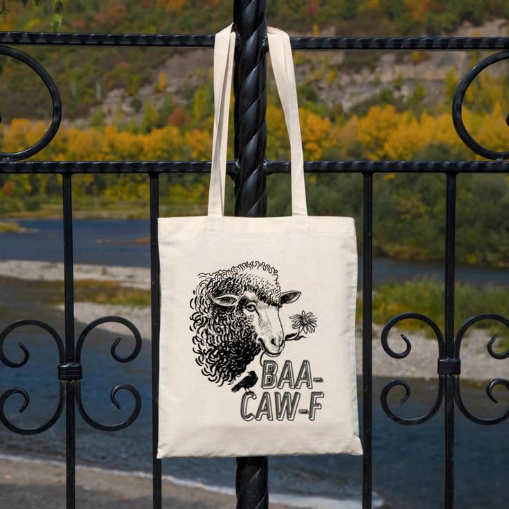 Sheep Baa Crow Caw Back Off Pun Tee For Introverts & Teens Canvas Tote Bag