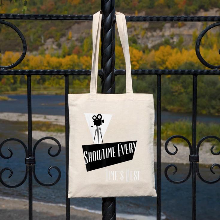 Showtime Every Moment Cinema Nostalgia Film Buff Humor Canvas Tote Bag