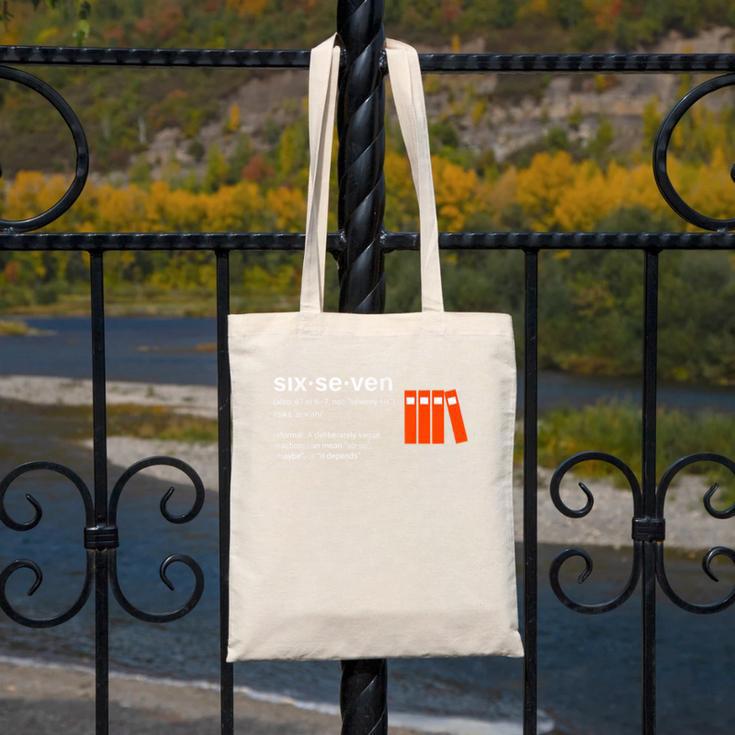 Six Seven Meme Reading Book Lover 6-7 67 Definition Canvas Tote Bag