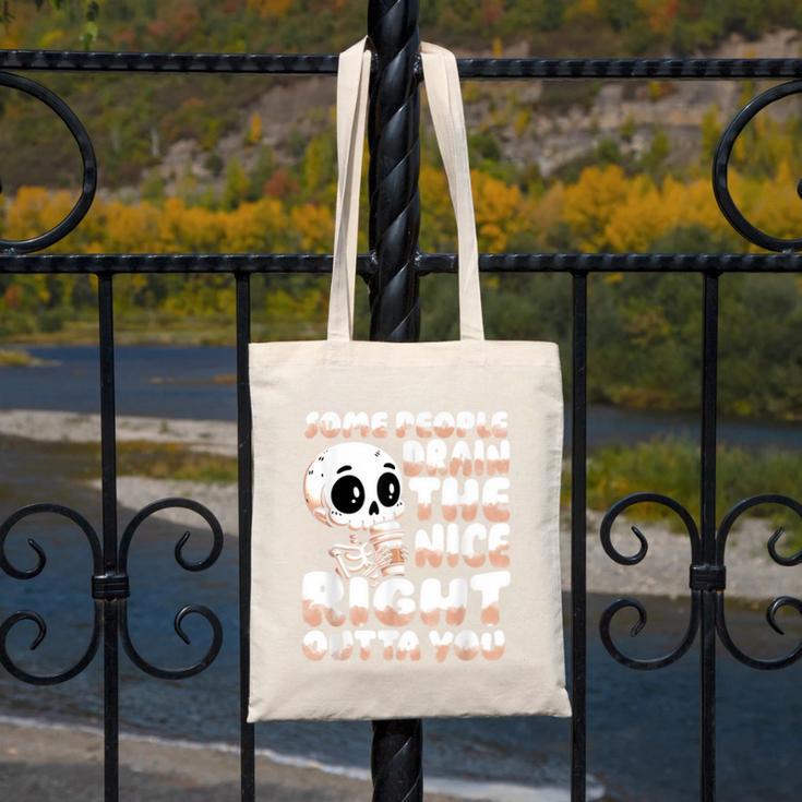 Skeleton Coffee Lover Introvert Canvas Tote Bag