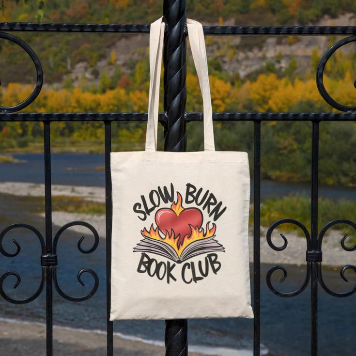 Slow Burn Book Club Romantasy Trope Smut Dark Romance Reader Canvas Tote Bag