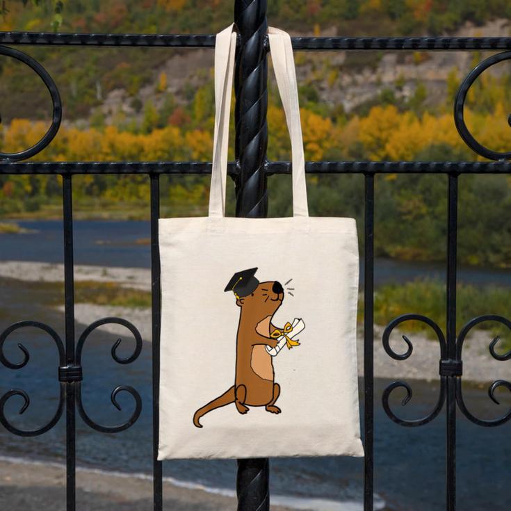 SmileteesGrad Cute Sea Otter Graduation T-Shirt Canvas Tote Bag