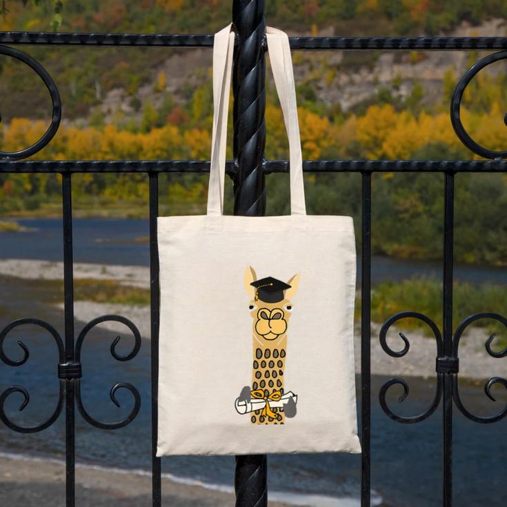 SmileteesGrad Llama Graduation T-Shirt Canvas Tote Bag