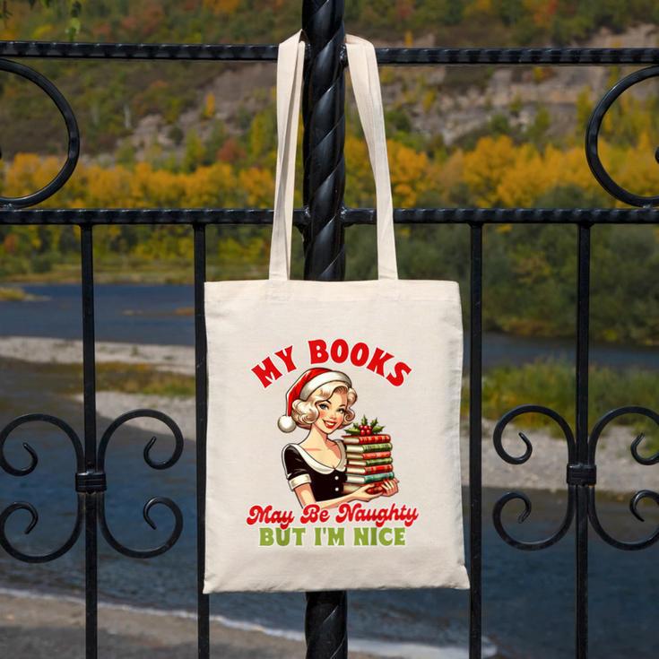 Smut Reader Christmas My Books May Be Naughty But I'm Nice Canvas Tote Bag