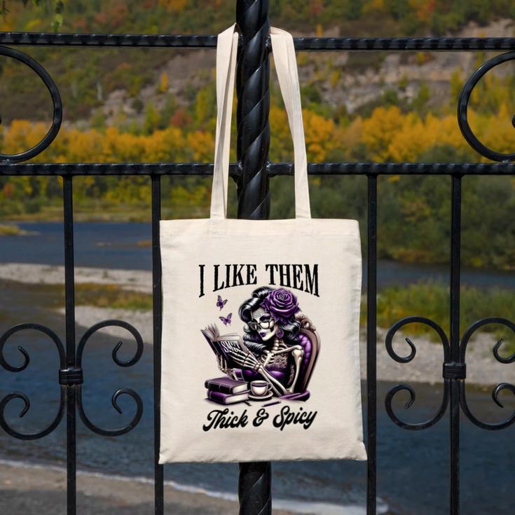 Smut Reader Spicy Book Romance I Like Them Thick & Spicy Canvas Tote Bag Smut Reader Spicy Book Romance I Like Them Thick & Spicy Canvas Tote Bag