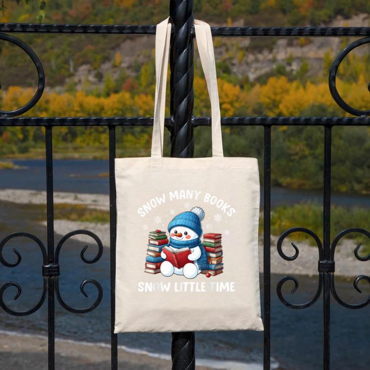Snow Many Books Snow Little Time Snowman Reading Book Canvas Tote Bag